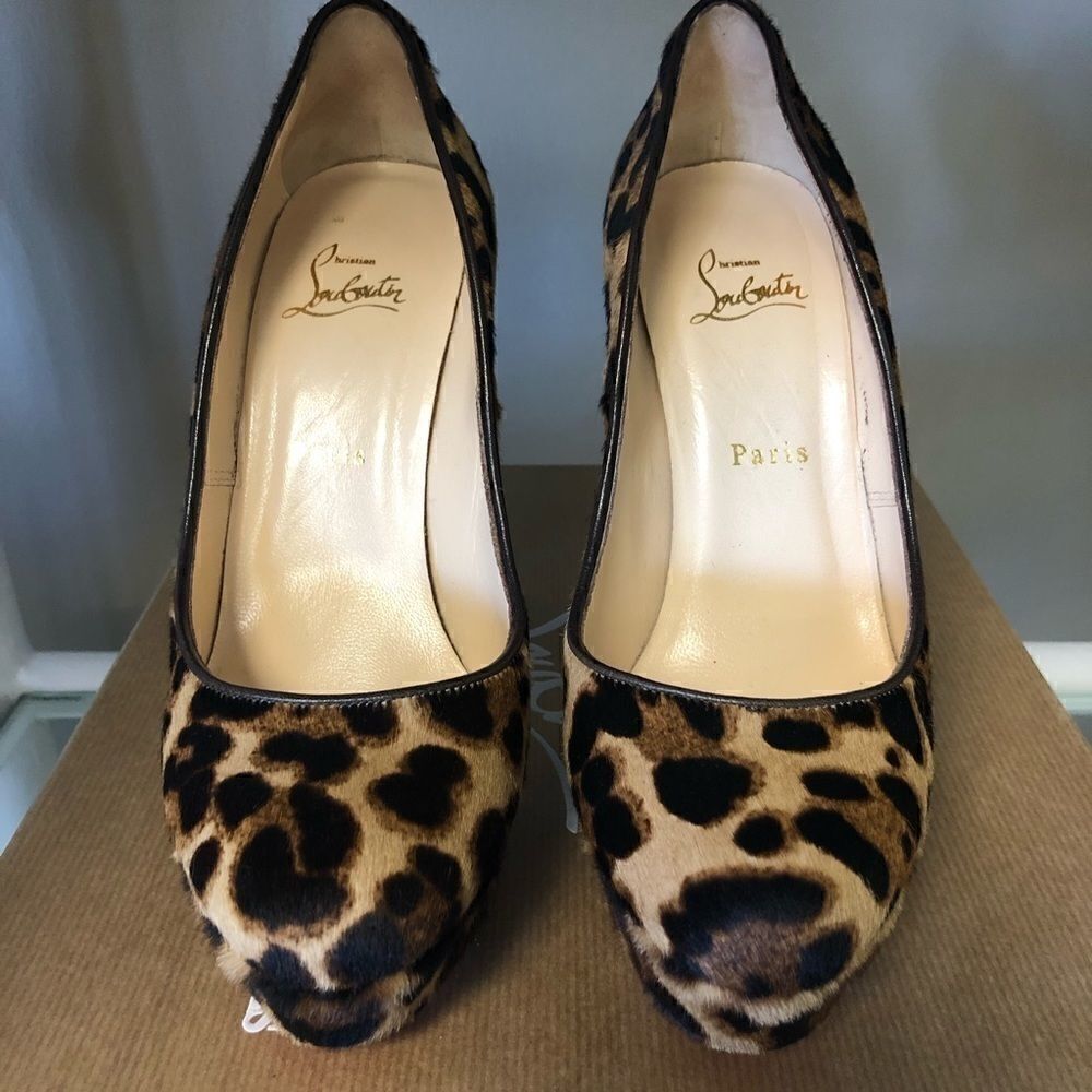 Christian Louboutin Leopard Platform Forms 39.5 - image 5
